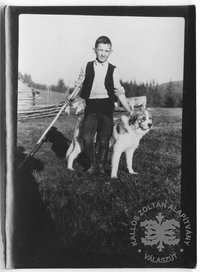 Fiatal pásztorlegény kutyájával